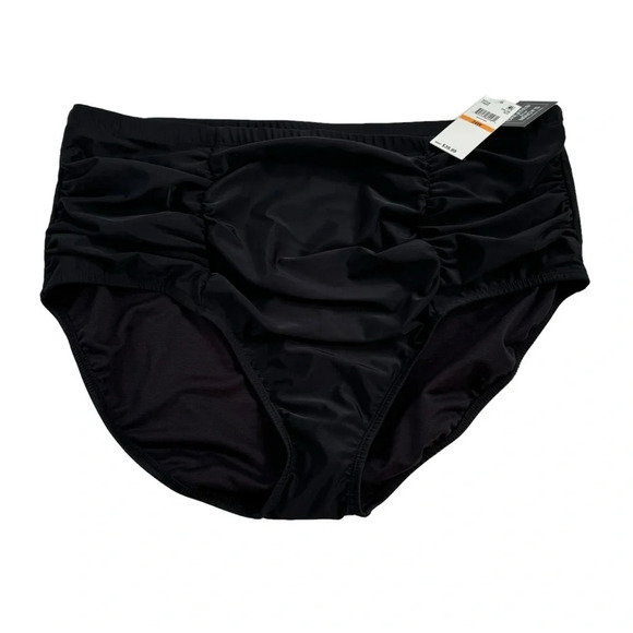 NWT Island Escape Plus Size Swim Bottoms Women's Black High Waist Size 24W - Picture 6 of 9